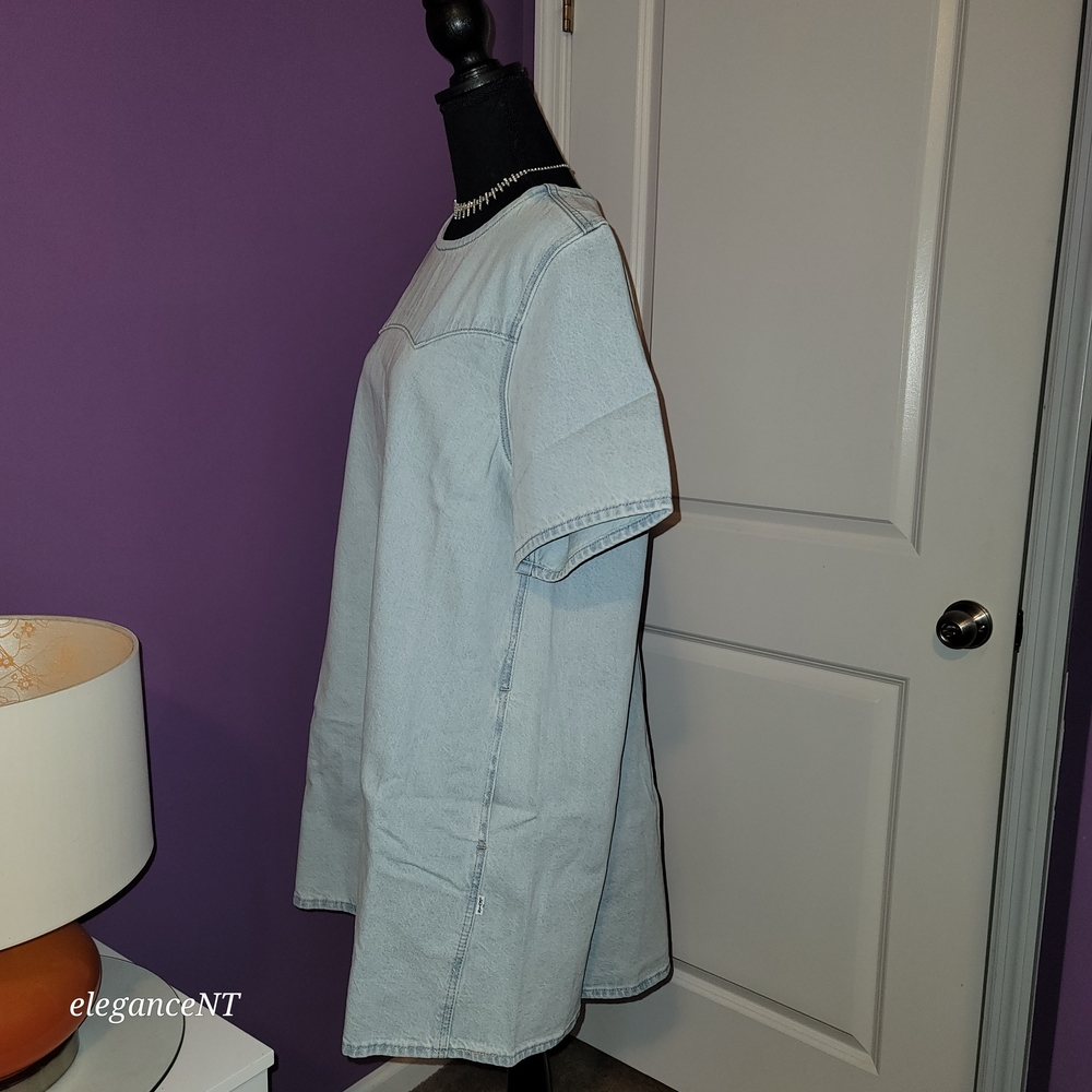Levi's Light Blue Casual Tee Dress Sz: L NWT - Picture 8 of 12